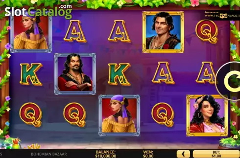 Game Screen. Bohemian Bazaar slot