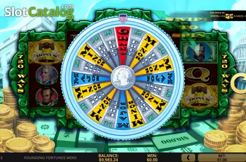 Bonus Wheel Win Screen 3. Founding Fortunes Wins slot