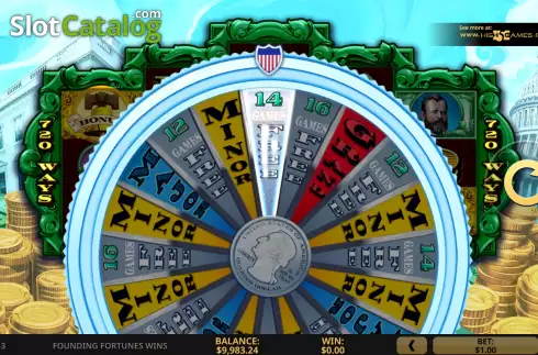 Bonus Wheel Win Screen 4. Founding Fortunes Wins slot