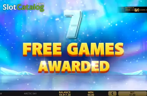 Free Spins Game Win Screen 2. Arctic Sky slot