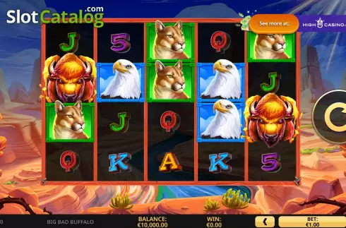 Game Screen. Big Bad Buffalo slot