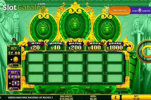 Game Screen. Green Machine Racking Up Riches 2 slot