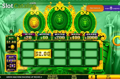 Win Screen. Green Machine Racking Up Riches 2 slot