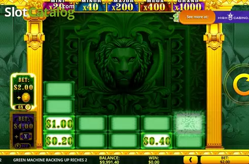 Win Screen 2. Green Machine Racking Up Riches 2 slot