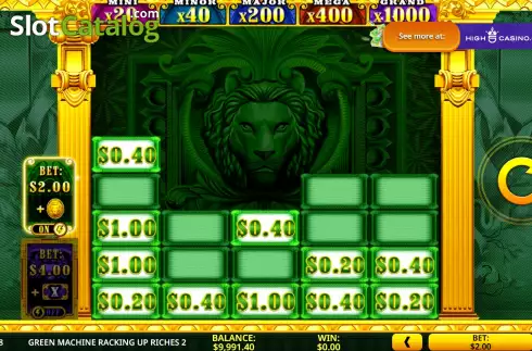 Bonus Game Win Screen 2. Green Machine Racking Up Riches 2 slot