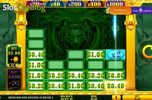 Schermo8. Green Machine Racking Up Riches 2 slot