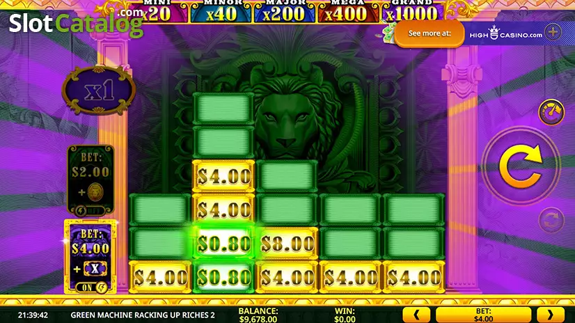 Green Machine Racking Up Riches 2 Slot Bonus Game Win Screen