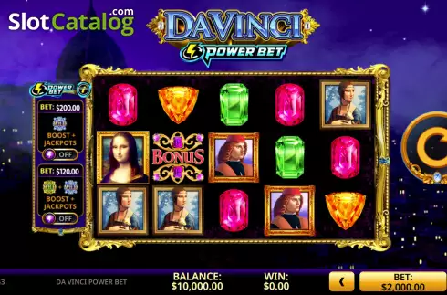 Ekran2. Da Vinci Power Bet yuvası