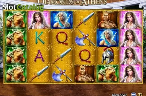 Game Workflow screen. Diamonds of Athens slot