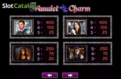Paytable 5. The Amulet and the Charm slot