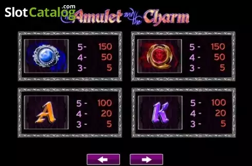 Paytable 6. The Amulet and the Charm slot