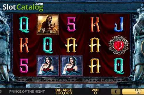 Reels screen. Prince of the Night slot