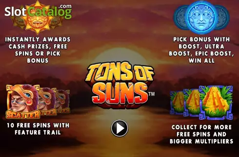 Start Screen. Tons of Suns slot