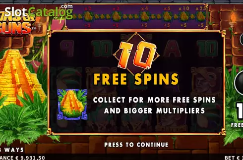 Free Spins Win Screen 2. Tons of Suns slot