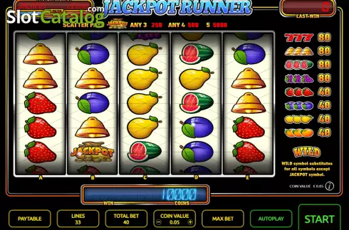 Game screen. Jackpot Runner slot