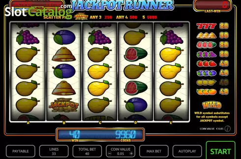 Win screen. Jackpot Runner slot