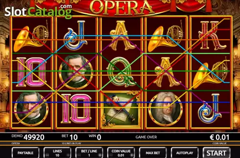 Game screen. Opera slot