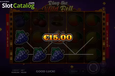 Win Screen. Ring the Wild Bell slot