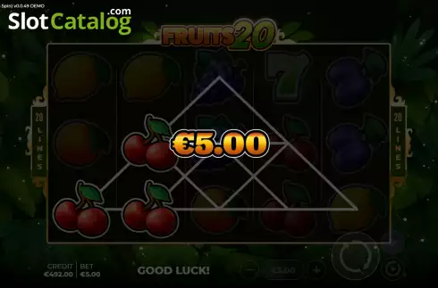 Win Screen 2. Fruits 20 Bonus Spin slot