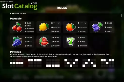 Captura de tela7. Fruits 20 Bonus Spin slot