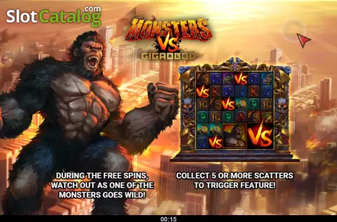 画面2. Monsters vs Gigablox カジノスロット