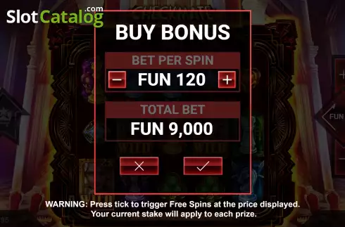 Buy Feature Screen. Checkmate Hot 1 slot