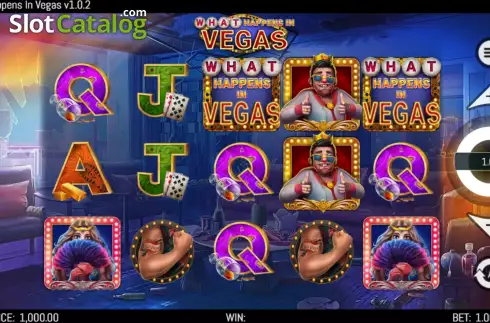 Game screen. What Happens in Vegas slot