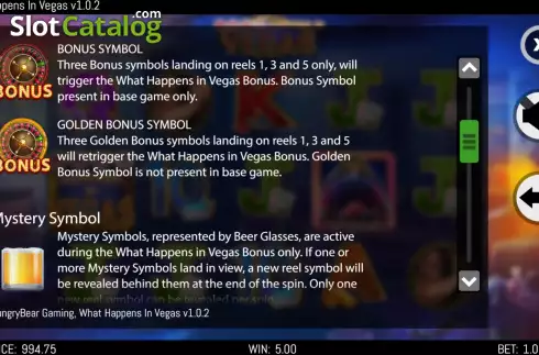 Bildschirm7. What Happens in Vegas slot