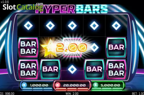 Win screen. Hyper Bars slot