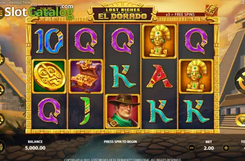 Reels Screen. Lost Riches of El Dorado slot