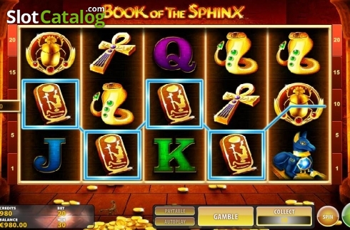 Win Screen. Book of the Sphinx slot