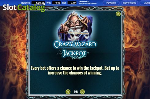 Paytable 1. Crazy Wizard slot
