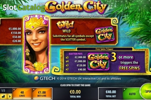 Ekran3. Golden City (IGT) yuvası