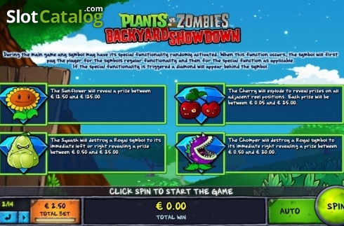 Ecran5. Plants vs Zombies: Backyard Showdown slot
