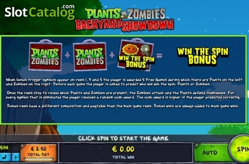 Info 4. Plants vs Zombies: Backyard Showdown slot