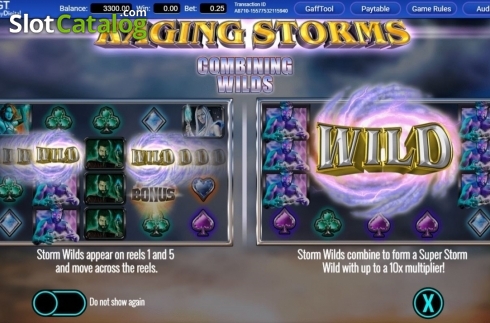 Bildschirm2. Raging Storms slot