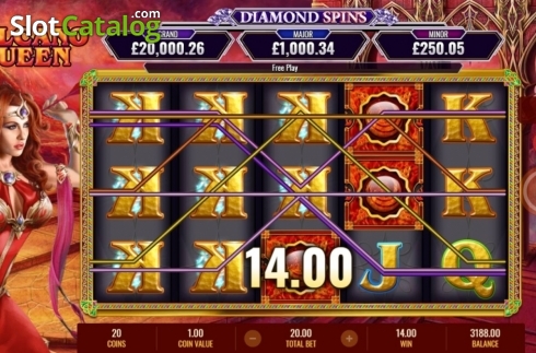 Win Screen 2. Volcano Queen Diamond Spins slot