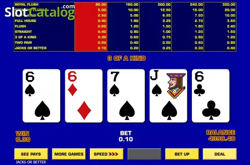 Game 1 Win Screen. Game King Video Poker slot