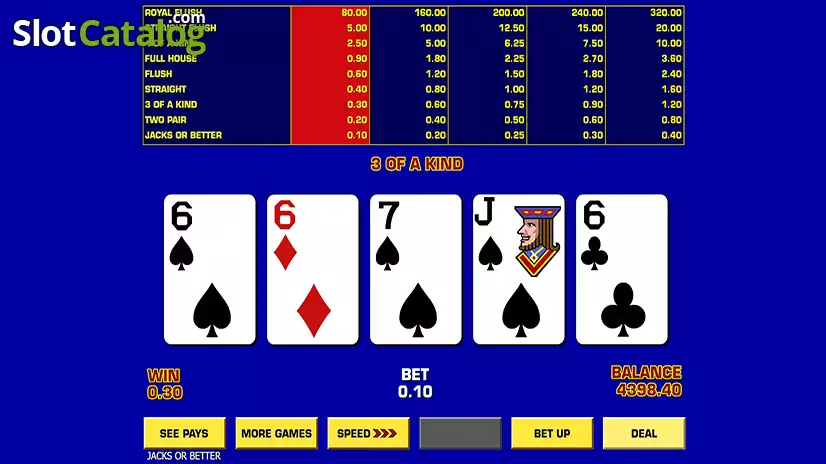 Game King Video Poker Win Screen