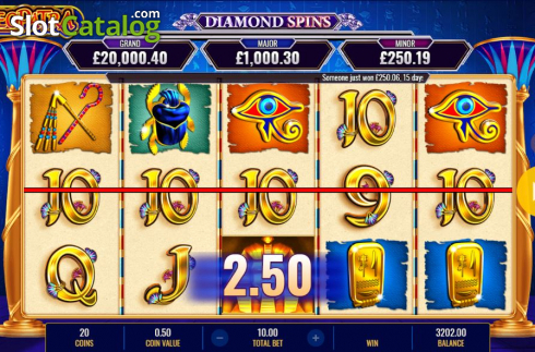 Win Screen. Cleopatra Diamond Spins slot