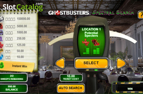 Game Screen 1. Ghostbusters Spectral Search slot
