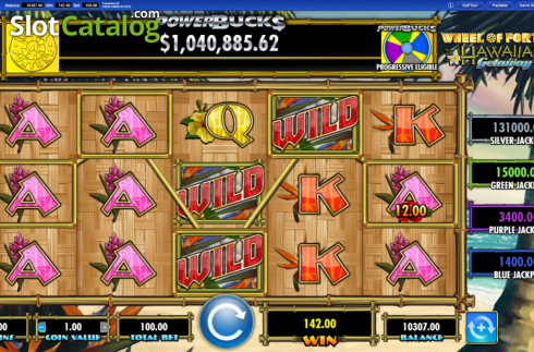 Win Screen 4. Wheel of Fortune Hawaiian Getaway Powerbucks slot
