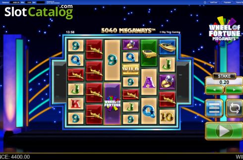 Bildschirm2. Wheel of Fortune Megaways slot