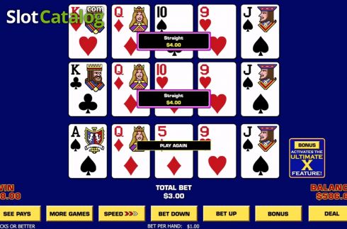 Bildschirm4. Ultimate X Poker Triple Play slot