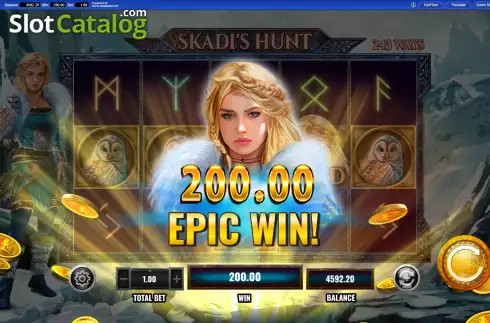 Epic Win. Skadi's Hunt slot