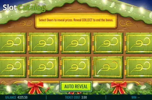 Bonus game screen. Holiday Market slot