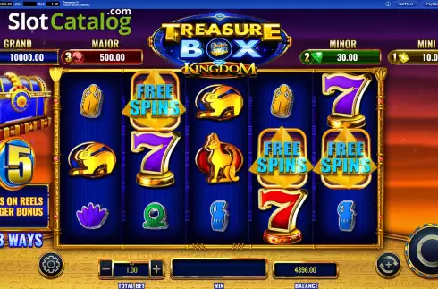 Free Spins Win Screen. Treasure Box Kingdom slot