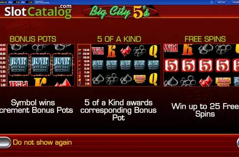 Start Screen. Big City 5's slot