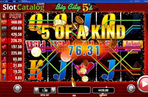 Mega Win Screen. Big City 5's slot