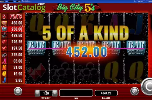 Mega Win Screen 2. Big City 5's slot